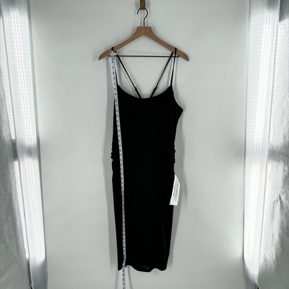 New! Dress The Population Raquel Silky Rouched Bodycon Midi Dress Size XXL - Picture 13 of 13